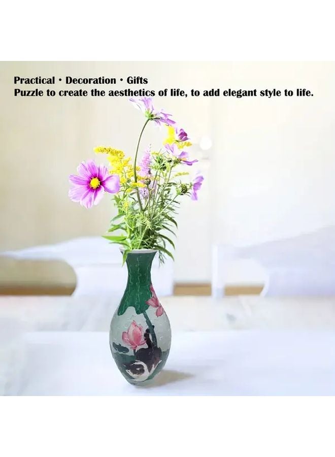 3D لغز إناء لوتس نموذج قط SH1689 ديكور زهري بلاستيك هدية عيد ميلاد - Image 1